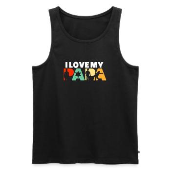 Ich liebe meinen Papa Sheriff Polizist Held - Männer Premium Bio Tank Top - Schwarz - Vorne - AI Model Male 178 light (178cm)