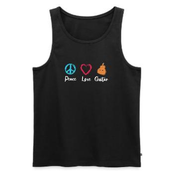 Peace Love Guitar - Men's Premium Organic Tank Top - black - Front - Michal (187cm)