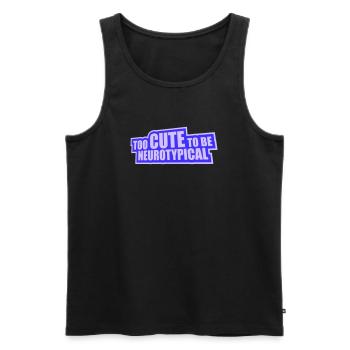 Too Cute To Be Neurotypical Lustig Autismus Logo - Männer Premium Bio Tank Top - Schwarz - Vorne - Michal (187cm)