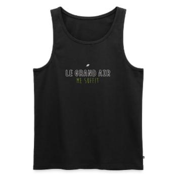 Le Grand Air Me Suffit - Nature Minimaliste - Débardeur bio Premium Homme - noir - Devant - Michal (187cm)