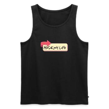 Musik Mein Leben Schriftzug - Männer Premium Bio Tank Top - Schwarz - Vorne - Michal (187cm)
