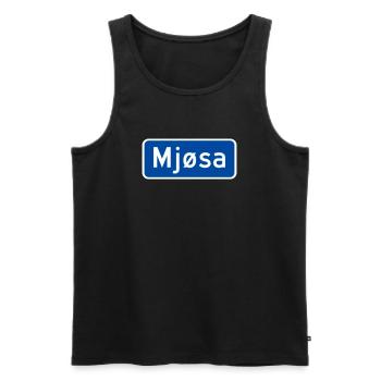 Der Mjøsa-See - Männer Premium Bio Tank Top - Schwarz - Vorne - Michal (187cm)