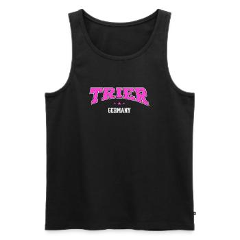 Trier Pink Retro Stadtmotiv Germany - Männer Premium Bio Tank Top - Schwarz - Vorne - AI Model Male 178 light (178cm)