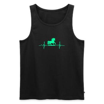 Battement de cœur de cheval - Débardeur bio Premium Homme - noir - Devant - Michal (187cm)