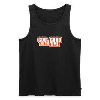 God Is Good All The Time Glaube Christlich Spruch - Männer Premium Bio Tank Top - Schwarz - Vorne - AI Model Male 178 light (178cm)
