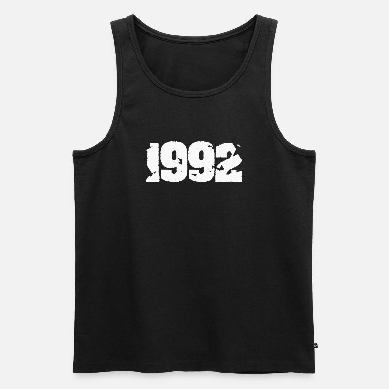 1992 Zerbrochenes Retro-Design - Männer Premium Bio Tank Top - Schwarz
