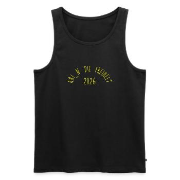 ABITUR: Ab_In die Freiheit - Männer Premium Bio Tank Top - Schwarz - Vorne - Michal (187cm)