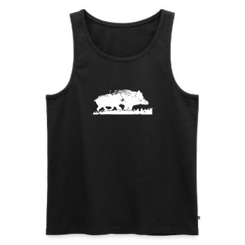 Sanglier chasse silhouette gibier chasseur animal  - Débardeur bio Premium Homme - noir - Devant - AI Model Male 178 light (178cm)