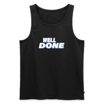 WELL DONE - Men's Premium Organic Tank Top - black - Front - AI Model Male 178 light (178cm)