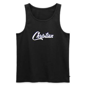 Personalisierter Christian Namensschriftzug - Männer Premium Bio Tank Top - Schwarz - Vorne - Michal (187cm)