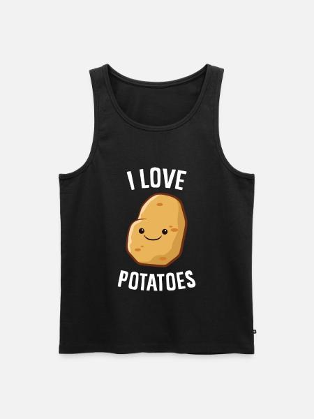 Potato - I love potatoes - Men's Premium Organic Tank Top - black