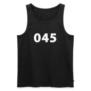 045 Heerlen Hoensbroek Kerkrade Brunssum Landgraaf - Débardeur bio Premium Homme - noir - Devant - AI Model Male 178 light (178cm)