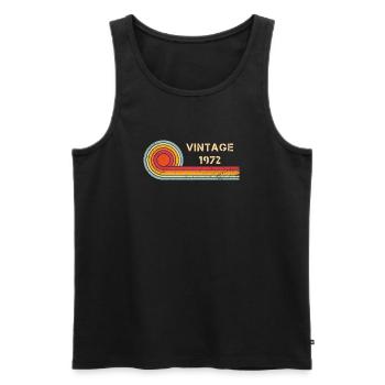 Design rétro vintage pour anniversaire de 1972 - Débardeur bio Premium Homme - noir - Devant - Michal (187cm)