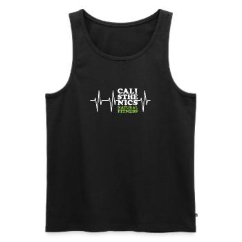 Natural Fitness Calisthenics Sport Pulse Heartbeat - Débardeur bio Premium Homme - noir - Devant - Michal (187cm)