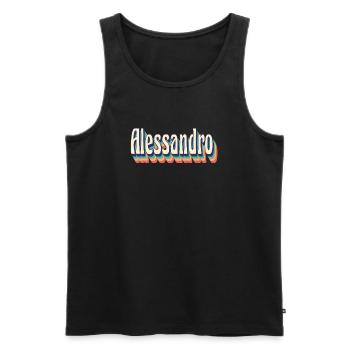Alessandro Retro Vintage T-Shirt Geschenk T-Shirt - Männer Premium Bio Tank Top - Schwarz - Vorne - Michal (187cm)