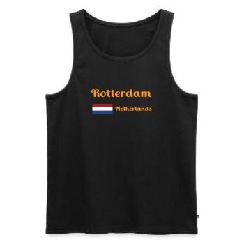 Rotterdam Netherlands- Stylish prints - Men's Premium Organic Tank Top - black - Front - AI Model Male 178 light (178cm)