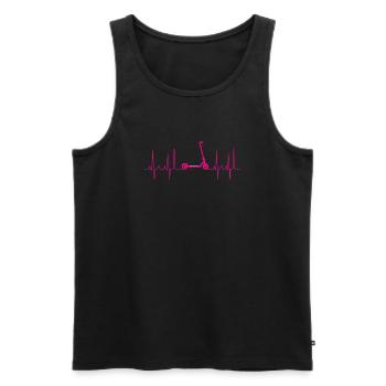 scooter Kickboard Trotinett kardiogramm - Männer Premium Bio Tank Top - Schwarz - Vorne - AI Model Male 178 light (178cm)