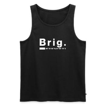 Brig Koordinaten Wallis Walliser Walliserin Briger - Männer Premium Bio Tank Top - Schwarz - Vorne - AI Model Male 178 light (178cm)