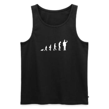 Evolution from baby to chemist - Men's Premium Organic Tank Top - black - Front - AI Model Male 178 light (178cm)