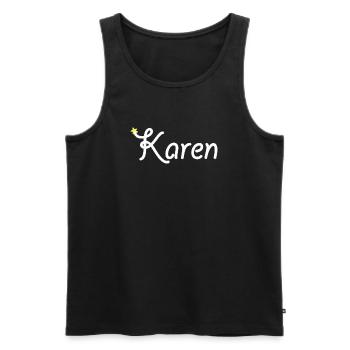 Karen - Men's Premium Organic Tank Top - black - Front - Michal (187cm)