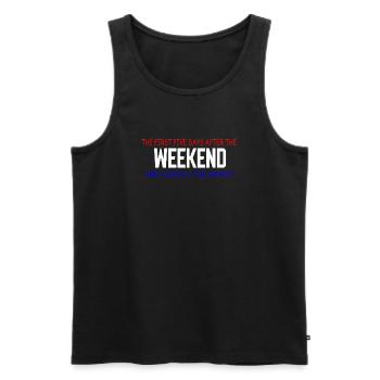Weekend Blues: The First Five Days - Men's Premium Organic Tank Top - black - Front - AI Model Male 178 light (178cm)