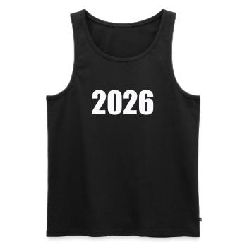 2026 - Débardeur bio Premium Homme - noir - Devant - AI Model Male 178 light (178cm)