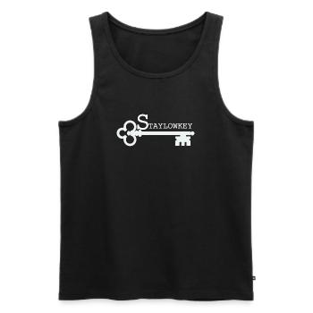 Stay Low Key Key Illustration - Men's Premium Organic Tank Top - black - Front - AI Model Male 178 light (178cm)