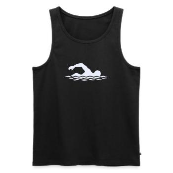 Float silhouette in water - Men's Premium Organic Tank Top - black - Front - Michal (187cm)