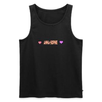 Anna-Sophie - Men's Premium Organic Tank Top - black - Front - AI Model Male 178 light (178cm)