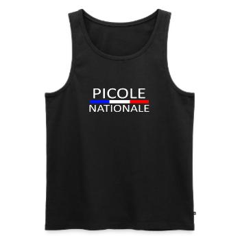 picole nationale - Débardeur bio Premium Homme - noir - Devant - AI Model Male 178 light (178cm)