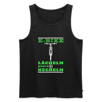 E-MTB Lächeln Statt Hecheln E-Bike eBiker Radsport - Männer Premium Bio Tank Top - Schwarz - Vorne - AI Model Male 178 light (178cm)