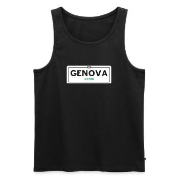 Genova place name sign - Men's Premium Organic Tank Top - black - Front - AI Model Male 178 light (178cm)