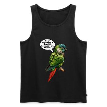 Green Cheek Conure Meme Funny Conure Parrot - Men's Premium Organic Tank Top - black - Front - AI Model Male 178 light (178cm)