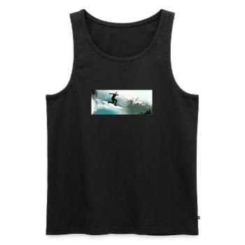 Im Rausch der Wellen - Männer Premium Bio Tank Top - Schwarz - Vorne - AI Model Male 178 light (178cm)