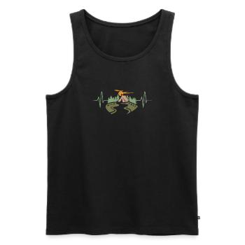 Heartbeat with Camping Forest - Outdoor Hiking Fans - Men's Premium Organic Tank Top - black - Front - Michal (187cm)