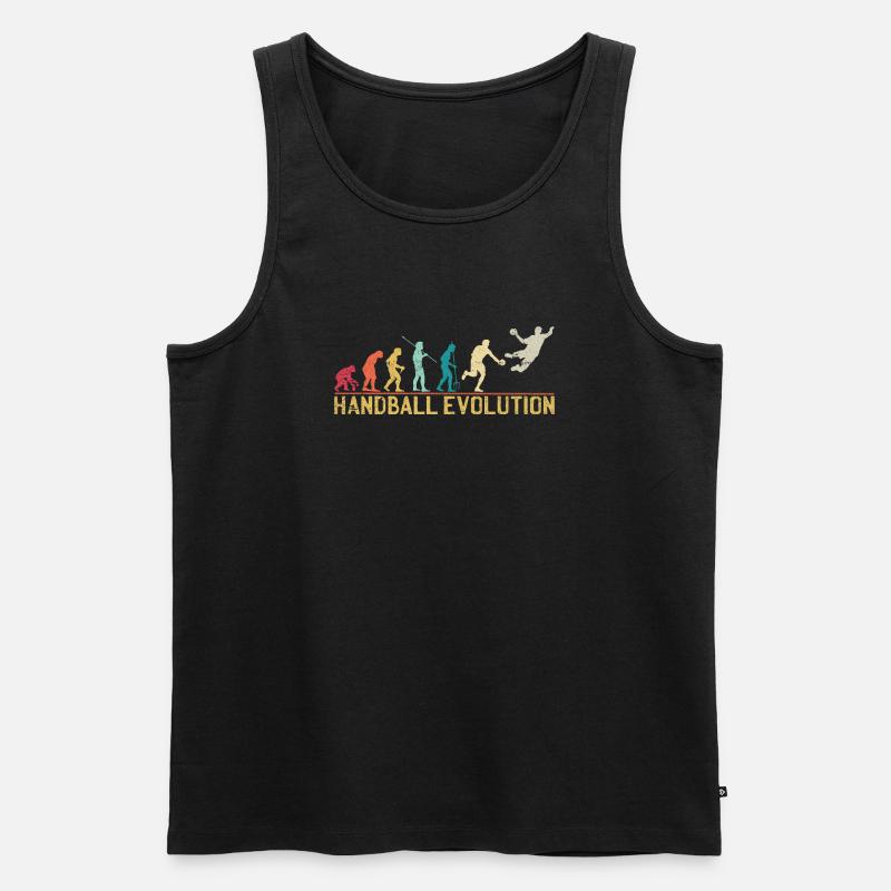 Handball Evolution Progression Design - Männer Premium Bio Tank Top - Schwarz
