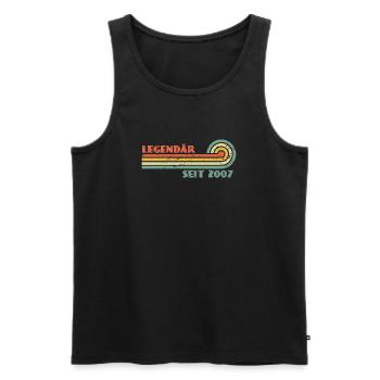 19. Geburtstag Legendär Seit 2007 Jahrgang - Männer Premium Bio Tank Top - Schwarz - Vorne - AI Model Male 178 light (178cm)