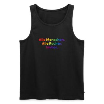 All People All Rights Always Statement - Men's Premium Organic Tank Top - black - Front - Michal (187cm)