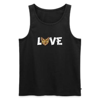 Bengal-Katzen-Liebe-Rasse-Porträt Katzen-Haustier-Liebhaber Gi - Männer Premium Bio Tank Top - Schwarz - Vorne - AI Model Male 178 light (178cm)
