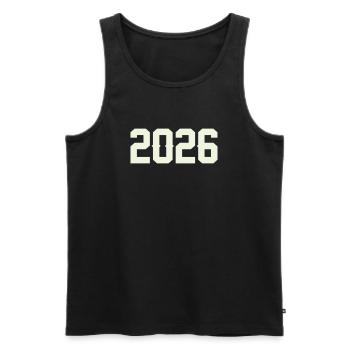 2026 - Débardeur bio Premium Homme - noir - Devant - AI Model Male 178 light (178cm)