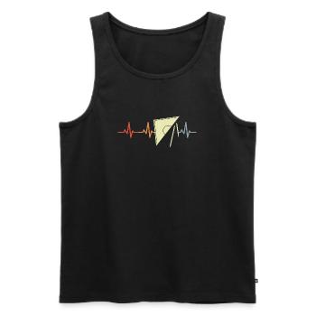 Palpitations cardiaques rétro géotriangle - Débardeur bio Premium Homme - noir - Devant - AI Model Male 178 light (178cm)