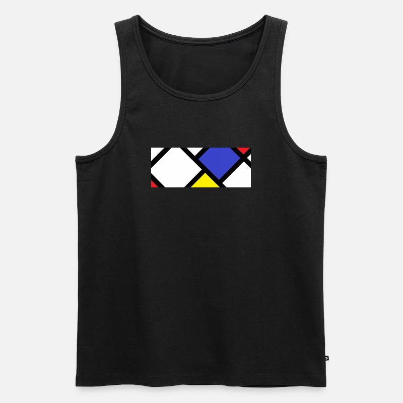 Gegenkomposition nach "De Stijl" - Männer Premium Bio Tank Top - Schwarz
