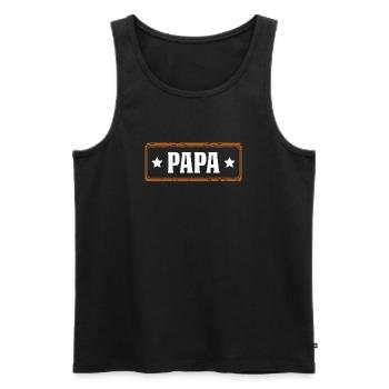 Papa - Débardeur bio Premium Homme - noir - Devant - Michal (187cm)