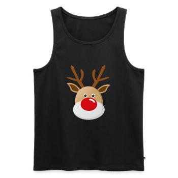 Rudolf reindeer with the red nose Christmas - Men's Premium Organic Tank Top - black - Front - AI Model Male 178 light (178cm)