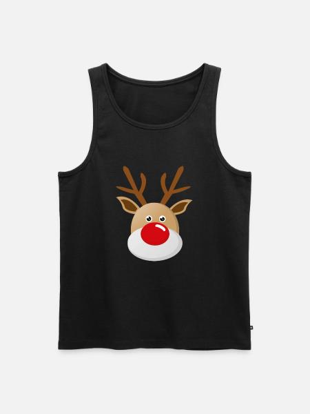Rudolf rein med den røde nesen jul - Premium økologisk Tanktop for menn - svart