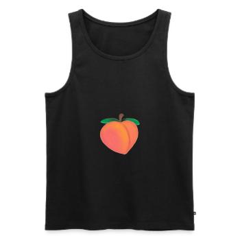 Pfirsich - Männer Premium Bio Tank Top - Schwarz - Vorne - AI Model Male 178 light (178cm)