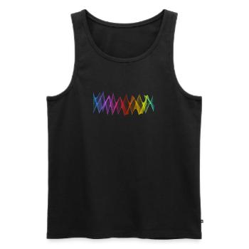 Abstract Lines Design 04 - Men's Premium Organic Tank Top - black - Front - AI Model Male 178 light (178cm)