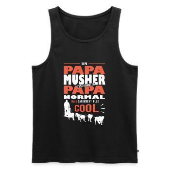 Papa musher sport mushing Hund Schr.geschenk - Männer Premium Bio Tank Top - Schwarz - Vorne - AI Model Male 178 light (178cm)