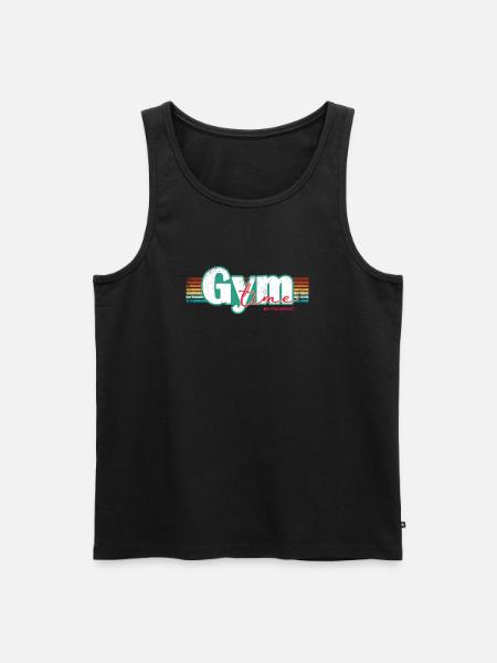 Gym Time – Inga ursäkter Fitness Design Fitnessstudio - Ekologisk premium tanktopp herr - svart