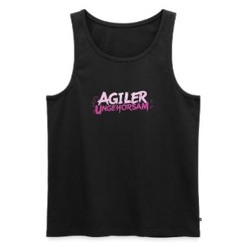 Désobéissance Agile - Déclaration - Débardeur bio Premium Homme - noir - Devant - AI Model Male 178 light (178cm)